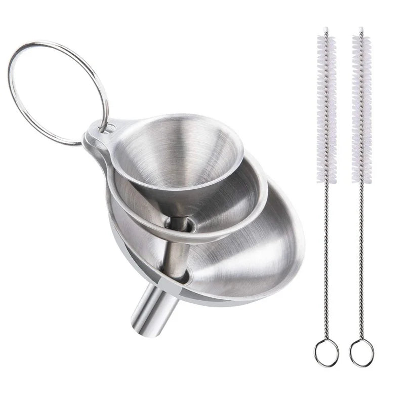3/5 Pcs Stainless Steel Kitchen Funnels Set Food Grade Metal Funnels for Filling Bottles Small Funnels for Essential Oil Spices Imagen principal del producto