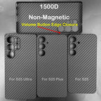 Carbon Fiber Case For Samsung Galaxy S25 Ultra/S25+/S25/S25 Edge Lens Camera Protection Aramid Fiber Cover Lightweight Slim Case