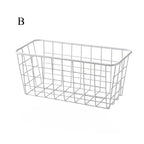 Punch-free Kitchen Cabinet Door Storage Box Iron Rack Wall-mounted Cabinet Plastic Wrap Rack Bathroom Refrigerator Rack