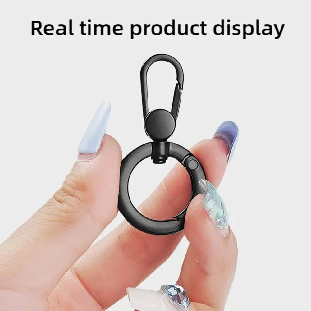 Metal Phone Lanyard Gasket Patch Rotatable Metal Buckle Hanging   Steel Clip Card Cord Tab Mobile Phone Accessories