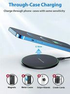 New Wireless Charger For iPhone 17 16 15 14 13 Pro Max Induction Fast Charging Pad Dock Station For Samsung S24 Xiaomi Huawei