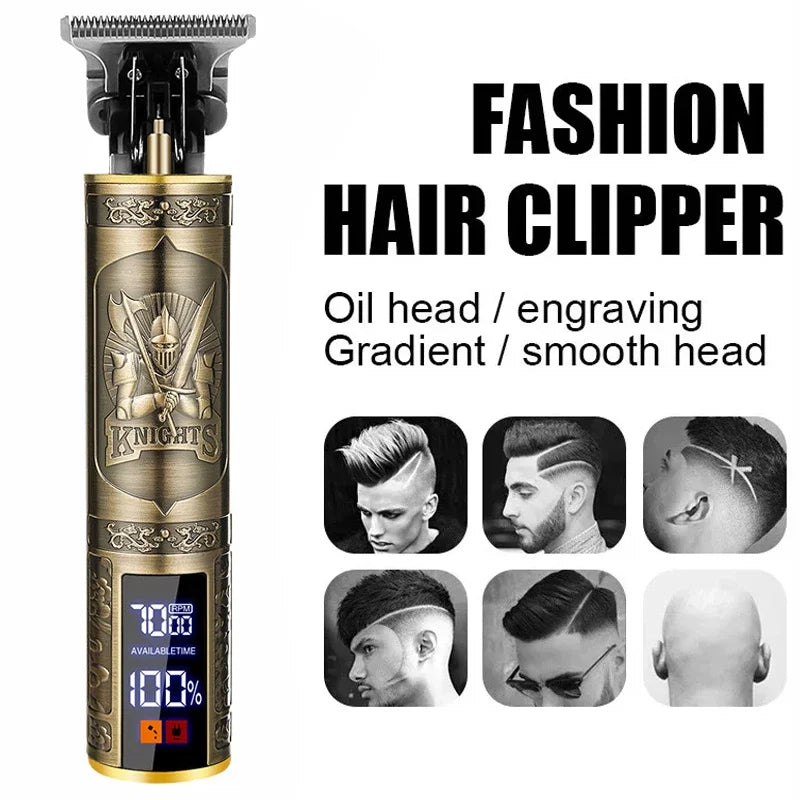Vintage Hair Clipper Cordless Trimmer portable USB Fast Charging Hair Cutting Machine Electric Shaver Barber Professional Barber Imagen secundaria del producto