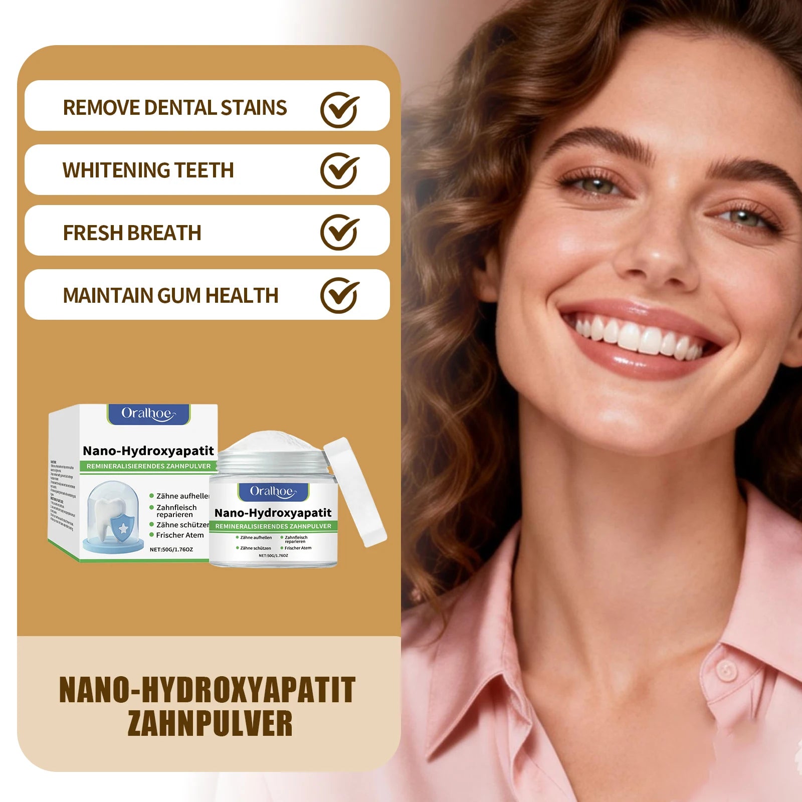 Teeth Whitening Powder Remove Plaque Stains Deep Cleaning Oral Improve Oral Smell Repair Enamel Sensitive Brighten Tooth Care