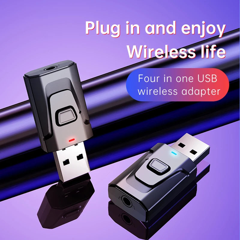 USB Bluetooth 5.4 Audio Transmitter Receiver MIC Wireless Adapter  3.5mm AUX/RCA for TV PC Headphone Home Stereo Car HIFI Music Imagen secundaria del producto