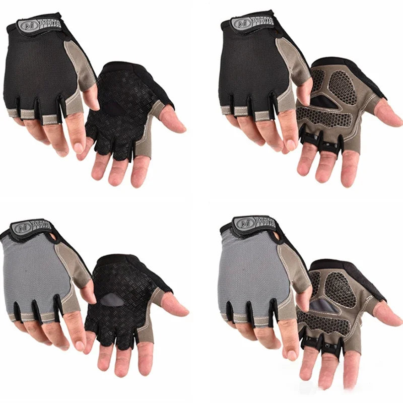 Anti-Slip Breathable Workout Gloves, Fingerless Fitness Training Gym Gloves for Men Women Bodybuilding Cycling Exercise