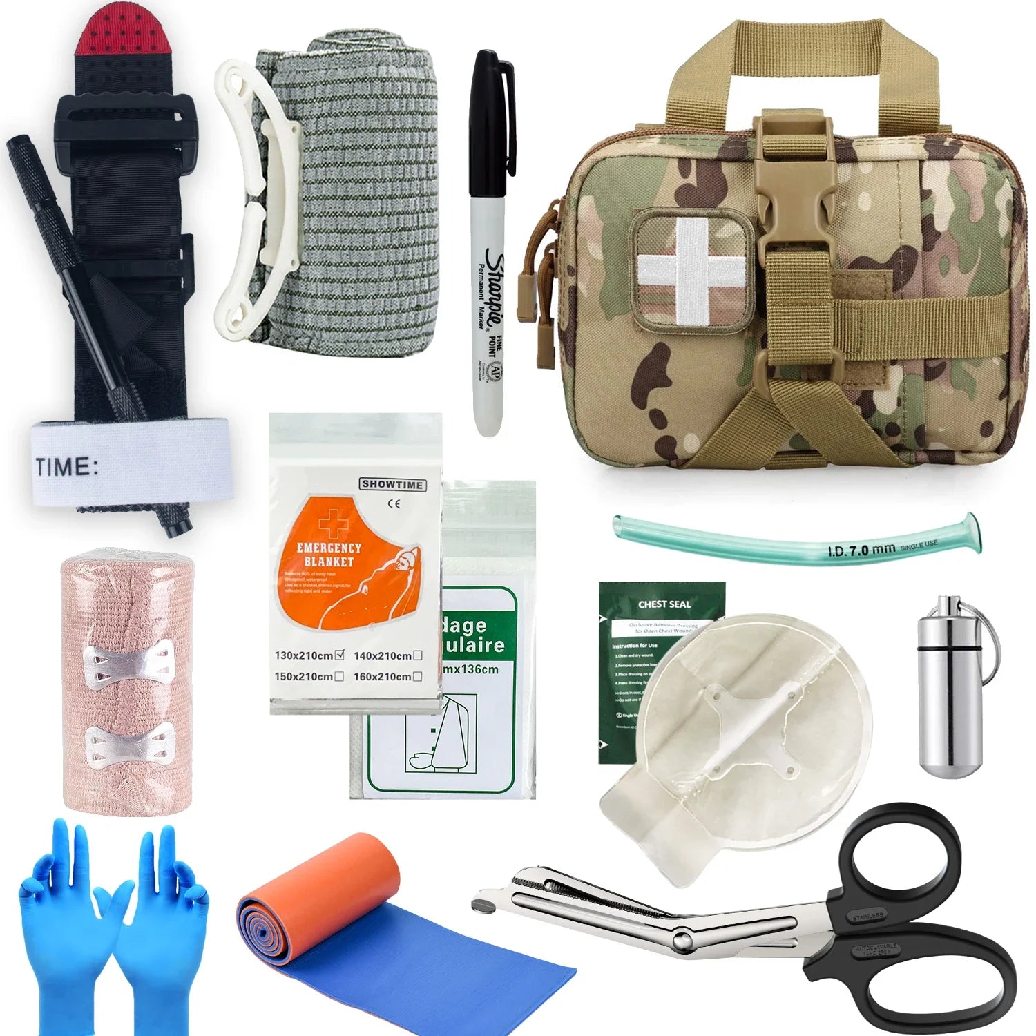 IFAK Trauma Kit First Aid Pouch Emergency Tourniquet Chest Seal Survival Gear and Equipment with Molle Car Travel Hiking Imagen secundaria del producto