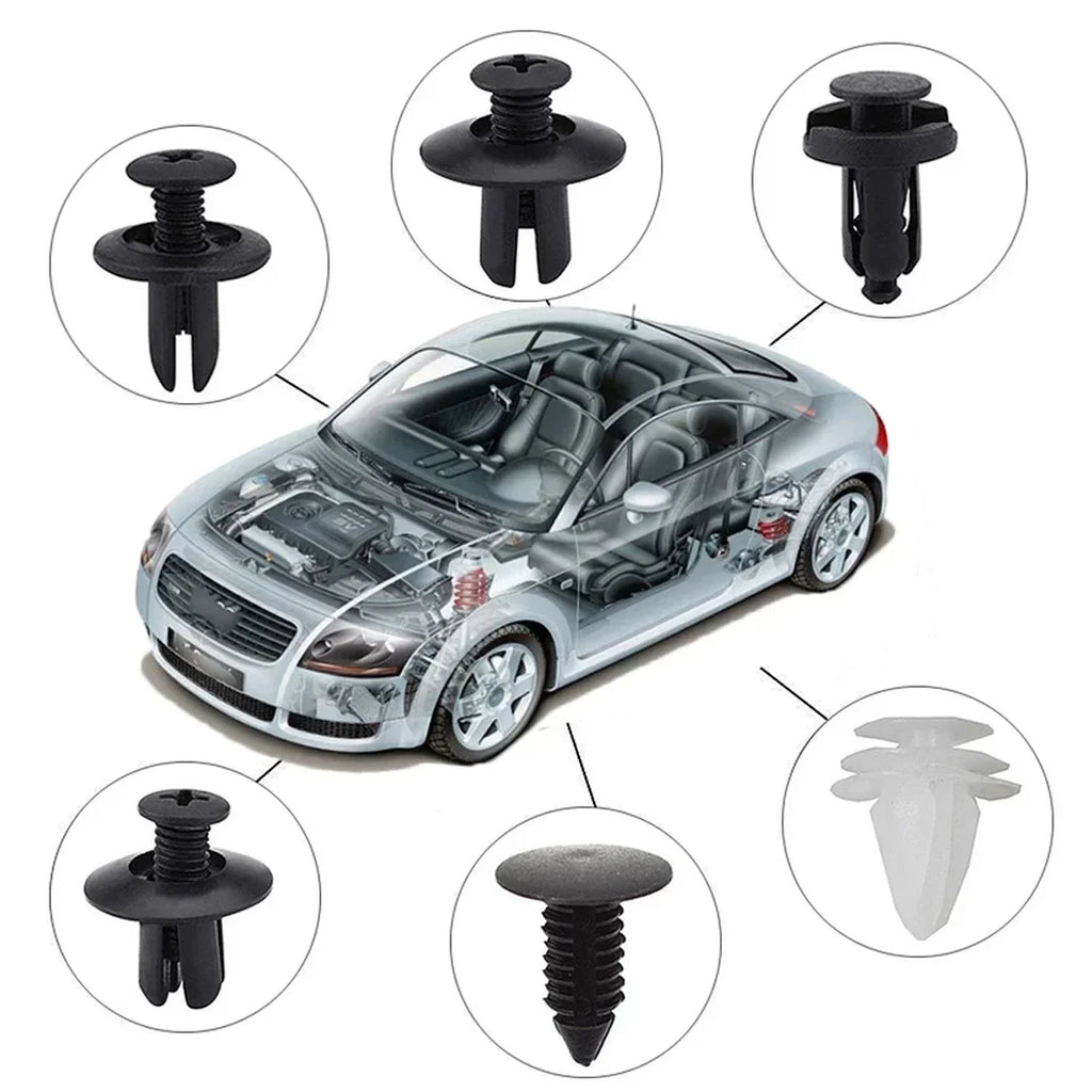 130PCS Bumper Retainer Clips with Fastener Remover Car Plastic Rivets Push Kit -Door Trim Panel