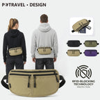 Travel Money Belt Waist Bag Waterproof RFID Blocking Anti-Theft Passport Holder Hidden Pocket Secure Waist Pouch Fanny Pack for