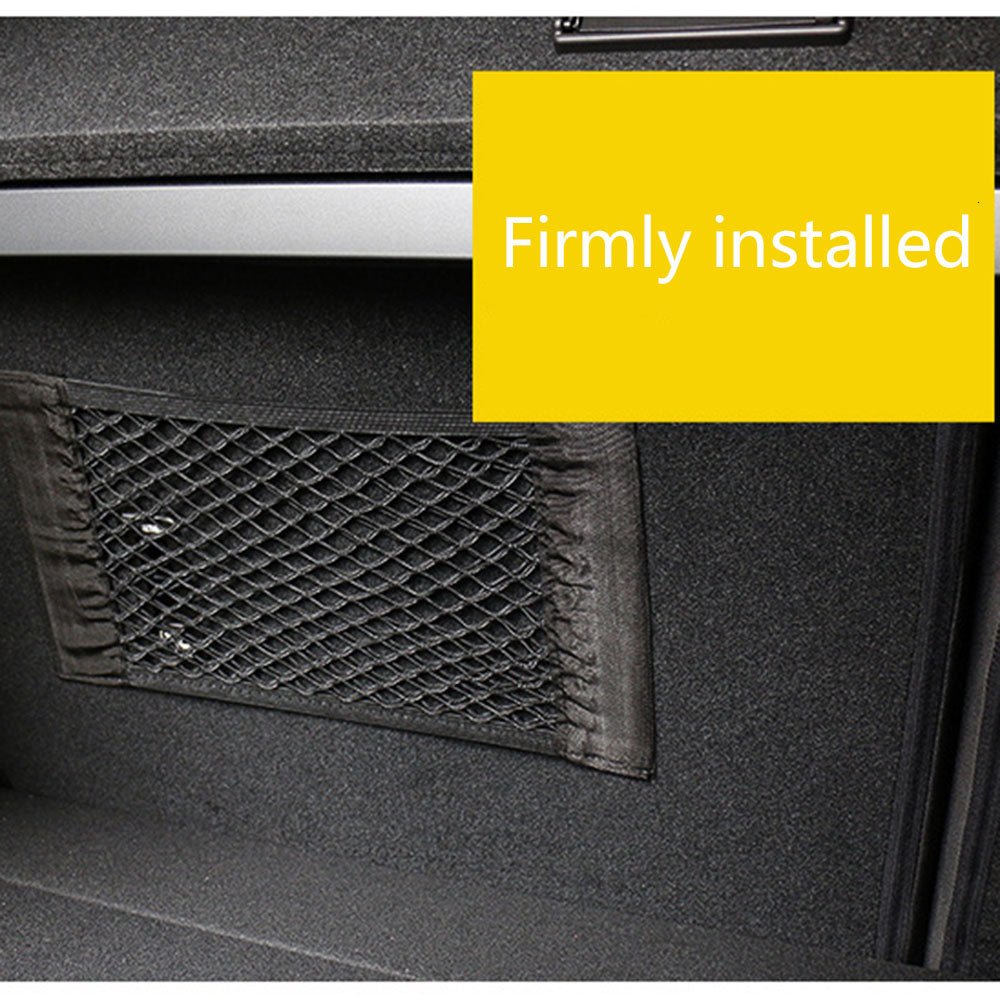 Car Rear Seat Storage Organizer Mesh Adjustable Elastic Straps Anti-Slip Net for SUV Sedan Vehicle Interior Organization Tools