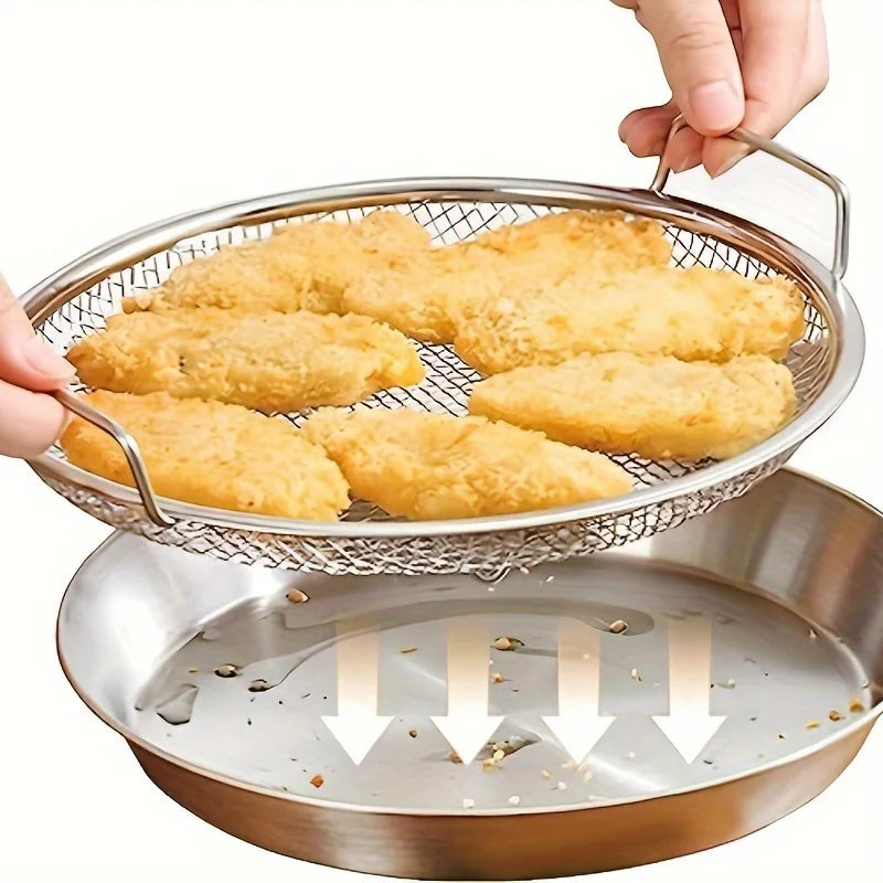 tainless Steel Filter Tray,Reusable Round Mesh Basket,Frying Grilling,Kitchen Strainer,Fruit vegetable water filter basket Imagen principal del producto