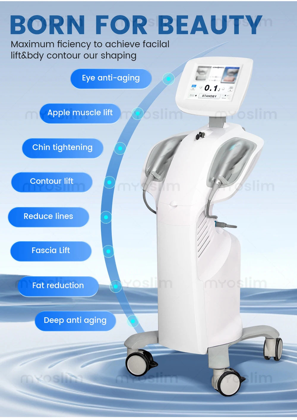 7D ABS Desktop Facial Lifting and Slimming Machine - Home Beauty Device for Wrinkle Removal, Acne Treatment, and Skin Care