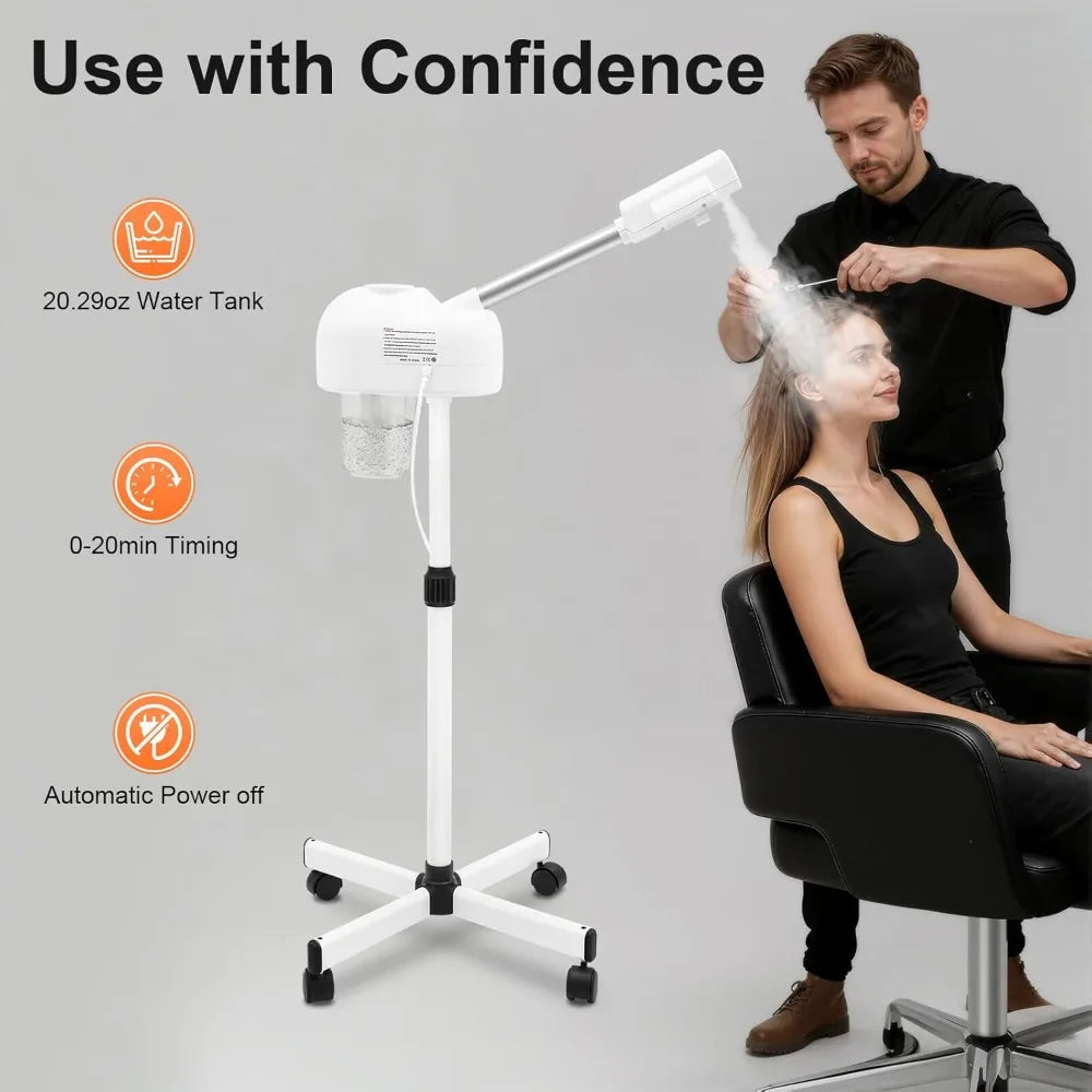 Professional Facial Steamer,2 in 1 Ionic Ozone Steamer, Mist Face Steamer Salon Spa Beauty Skin Care Equipment for Salo for Home