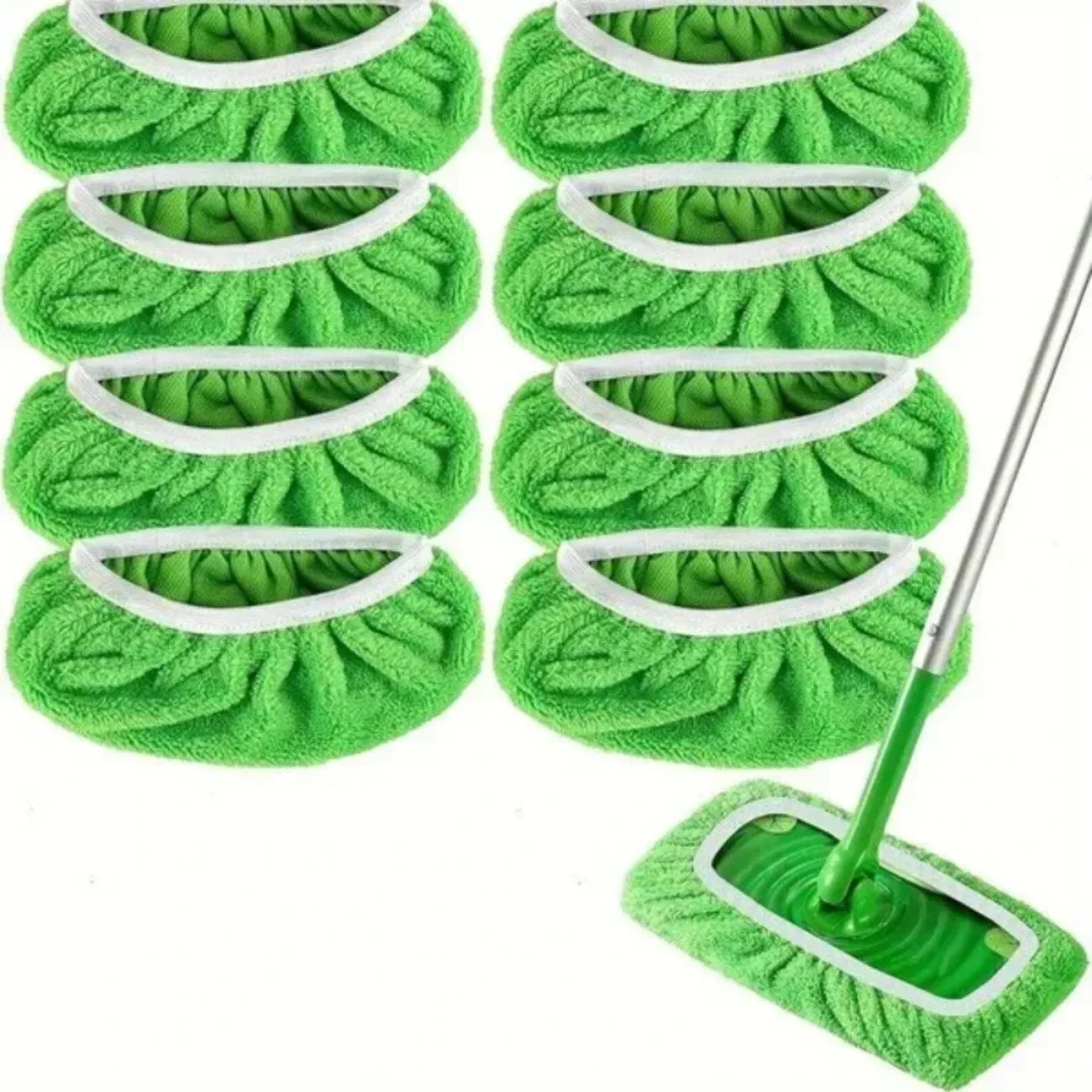 Eco-Friendly Mop Cover Set – 6-Pack Washable Flat Mop Pads for Dusting, Wet Mopping & Pet Hair Pickup, Reusable Alternative to Imagen principal del producto