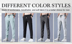 Men Fast Dry Stretch Pants Ice Silk Trousers Solid Color Mid-Waist Loose Breathable Straight-Leg Casual Pants Thin Sports Pants
