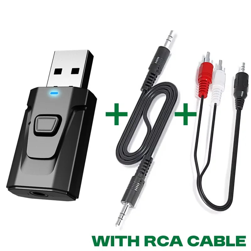 USB Bluetooth 5.4 Audio Transmitter Receiver MIC Wireless Adapter  3.5mm AUX/RCA for TV PC Headphone Home Stereo Car HIFI Music
