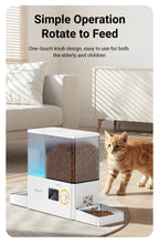 ROJECO 2In1 Automatic Pet Feeder Gravity Water Fountain 8.5L Button Version Auto Cat Kibble Dispenser with Water Refill Drinker