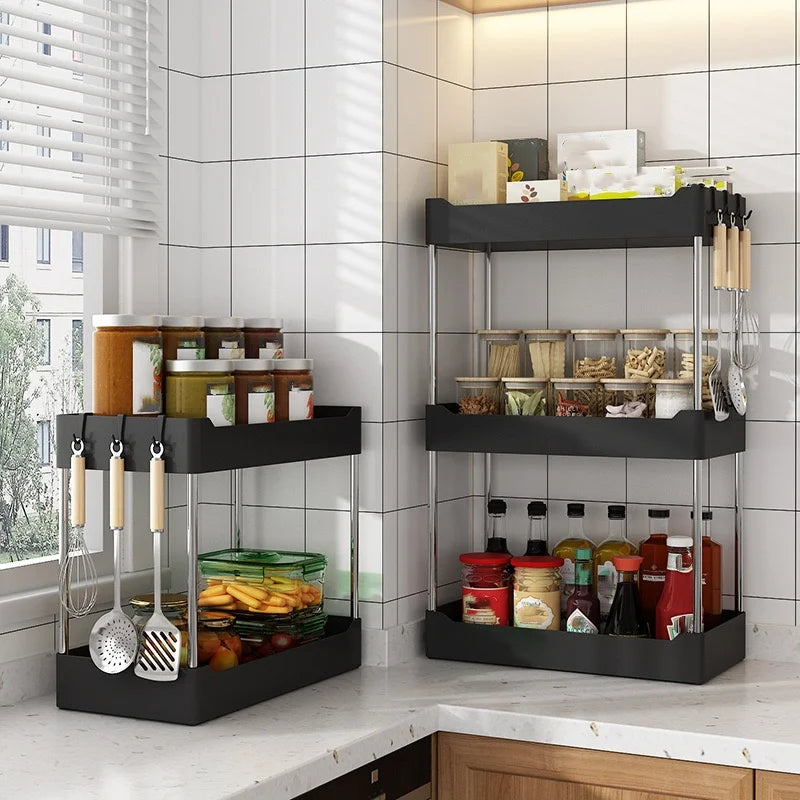 1Pc Kitchen Spice Storage Rack Multi-Functional Countertop Seasoning Storage Rack Household Multi-Layer Corner Shovel Kitchen Ut Image principale du produit