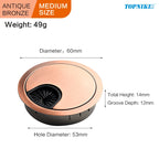 50/53/60mm Office Table Wire Hole Covers Computer Desk round metal decoration box Furniture Hardware Fittings