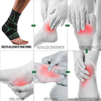 1 Pcs Ankle Brace Compression Sleeve, Adjustable Ankle Support Strap for Sprained, Plantar Fasciitis, Injury Recovery, Running