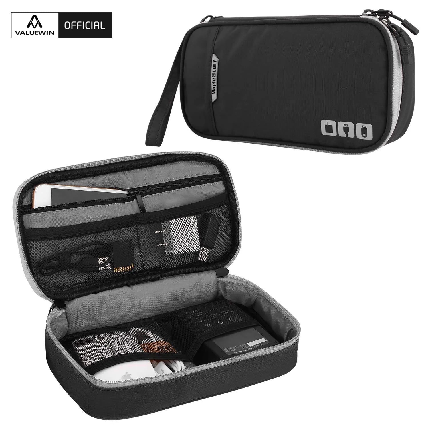 Portable Electronic Accessories Travel case,Cable Organizer Bag Gadget Carry Bag for iPad,Cables,Power,USB Flash Drive, Charger Imagem secundária do produto