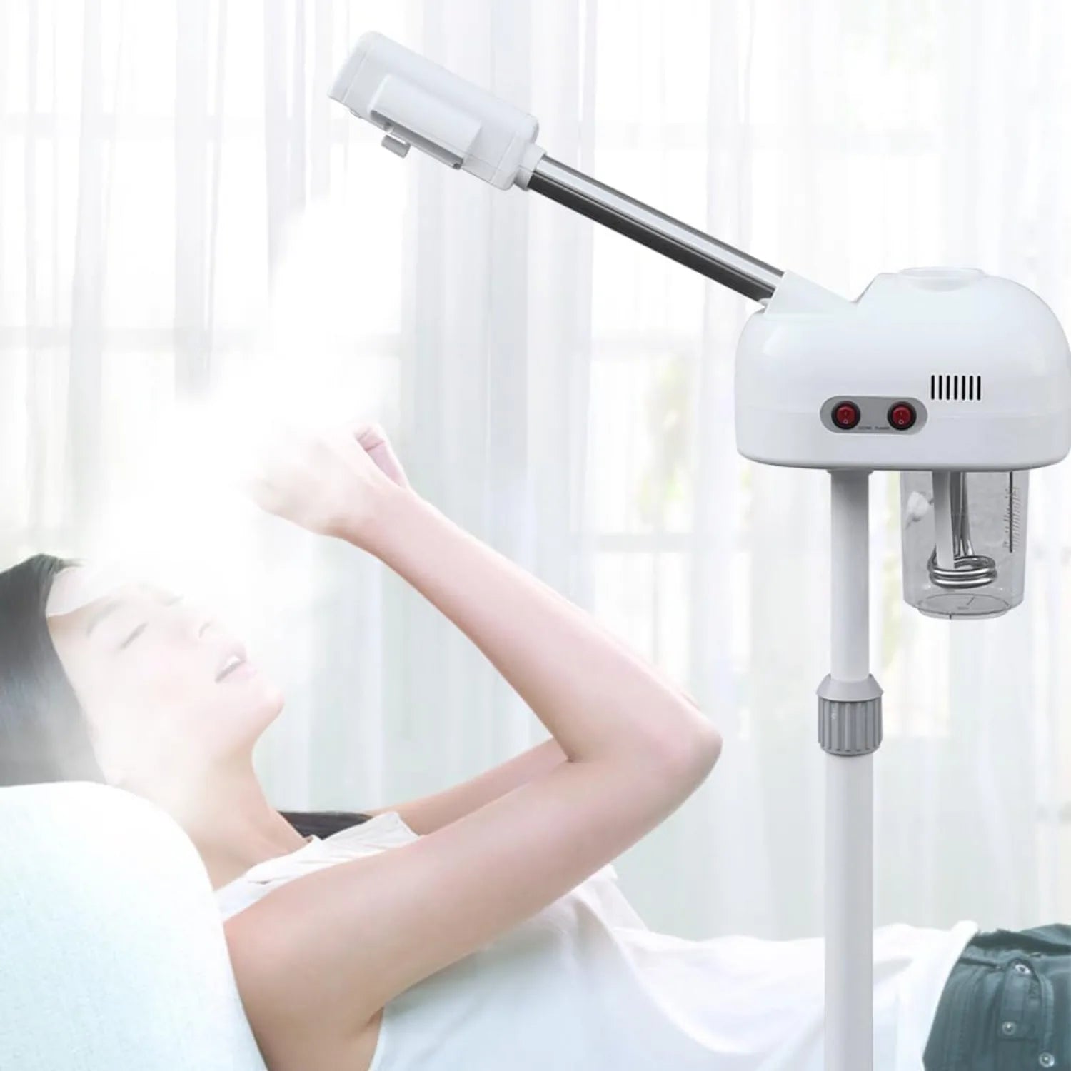 Professional Facial Steamer for Beauty Salon Home, Steam Machine with 360 Degree Rotating Nozzle for Cleanses Skin Unclogs Pores Imagem principal do produto
