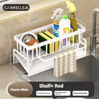 Kitchen Sponge Holder Stainless Steel Sink Drain Rack Soap Drainer Towel Rack Shelf Organizer bathroom Storage Accessories