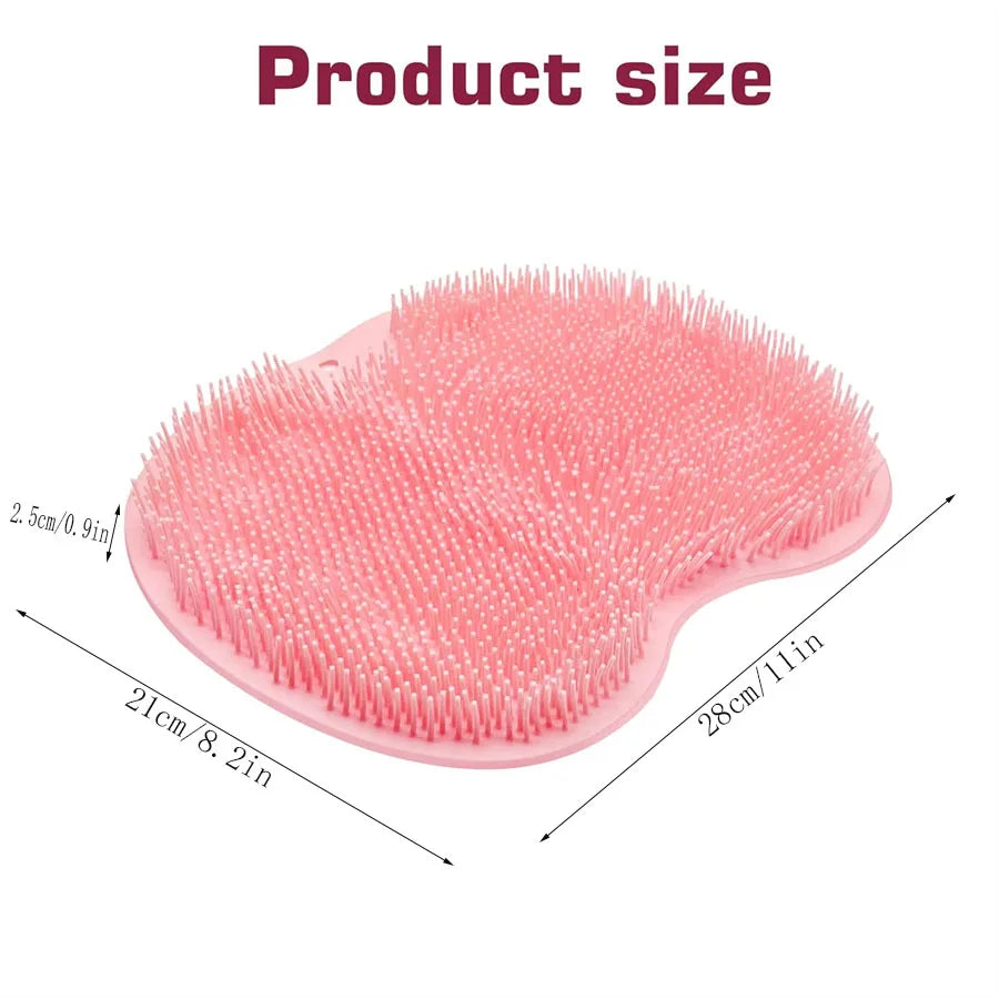 Shower Foot Scrubber Mat Back Washer Exfoliating Bath Wash Pad Wall Mounted Slip Suction Cups for Use in Cleaner Men and Women Imagem secundária do produto