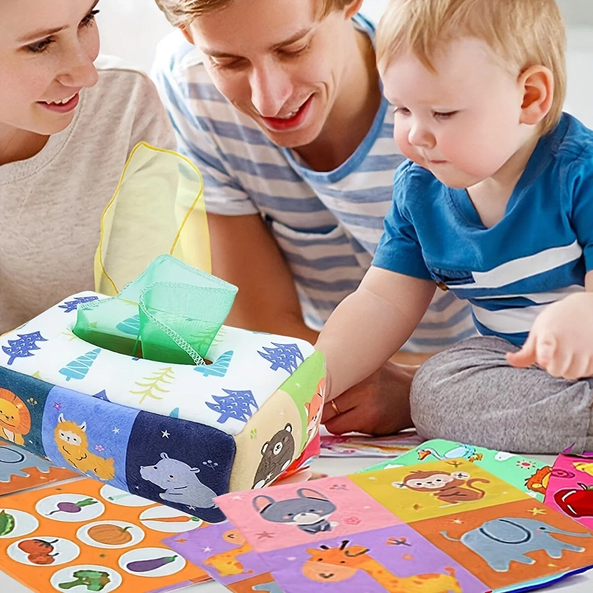 Baby Montessori Toy,Magic Tissue Box,Educational Learning Activity Sensory Toy For Kids Finger Exercising  Busy Board Baby Game Imagen secundaria del producto