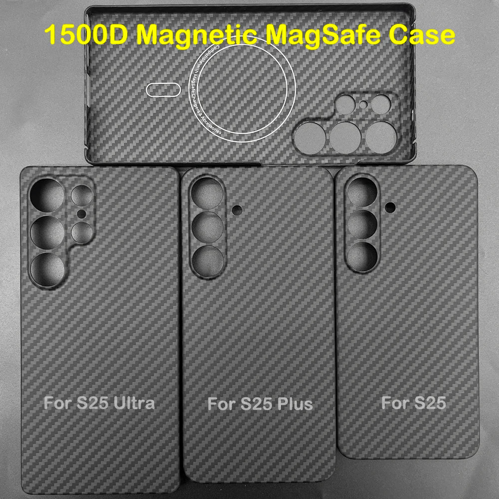 Carbon Fiber Case For Samsung Galaxy S25 Ultra/S25+/S25/S25 Edge Lens Camera Protection Aramid Fiber Cover Lightweight Slim Case