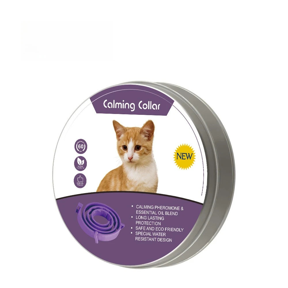 Pet Calming Collar For Cats Dogs Adjustable Anxiety Pheromone Reducing Pet Collar Lasting Natural Calm Relax Soothing Collars