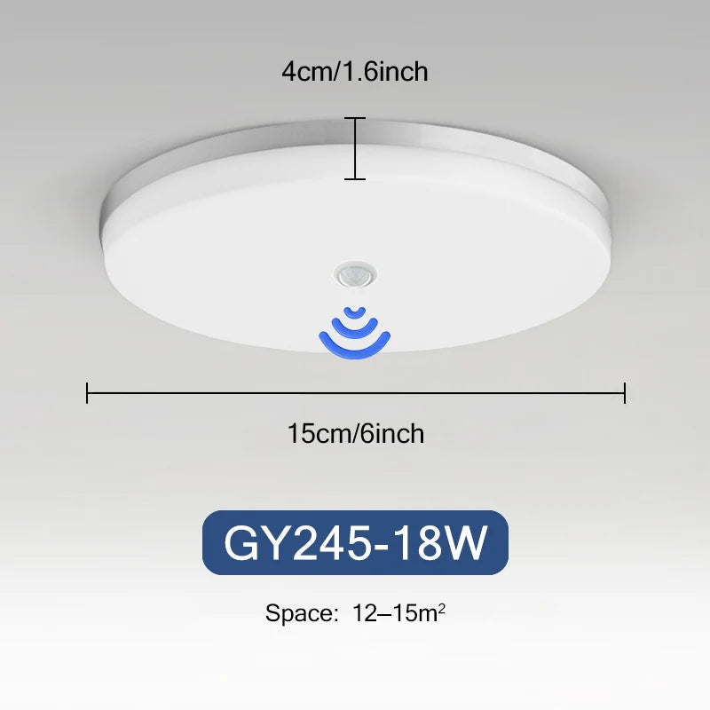 LED Ceiling Light Auto PIR Motion Sensor Smart Home Lighting 13W 18W 24W 36W  Radar Ceiling Lamp For Indoor Bedroom Room Hallway