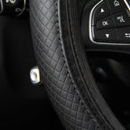 Artificial Leather Three-dimensional Embossed-car without Inner Ring Steering Wheel Cover Auto Parts for 14.5-15 Inches