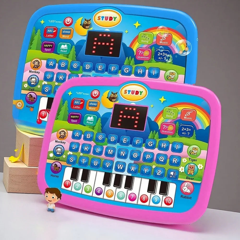 Kids’ Education LED Tablet Toy, Age 3+ Literacy Math Music Learning, Doubles as Electronic Keyboard, Birthday Christmas Gift Image principale du produit