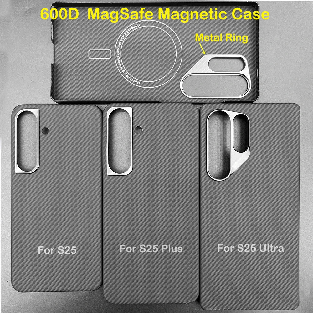 Carbon Fiber Case For Samsung Galaxy S25 Ultra/S25+/S25/S25 Edge Lens Camera Protection Aramid Fiber Cover Lightweight Slim Case