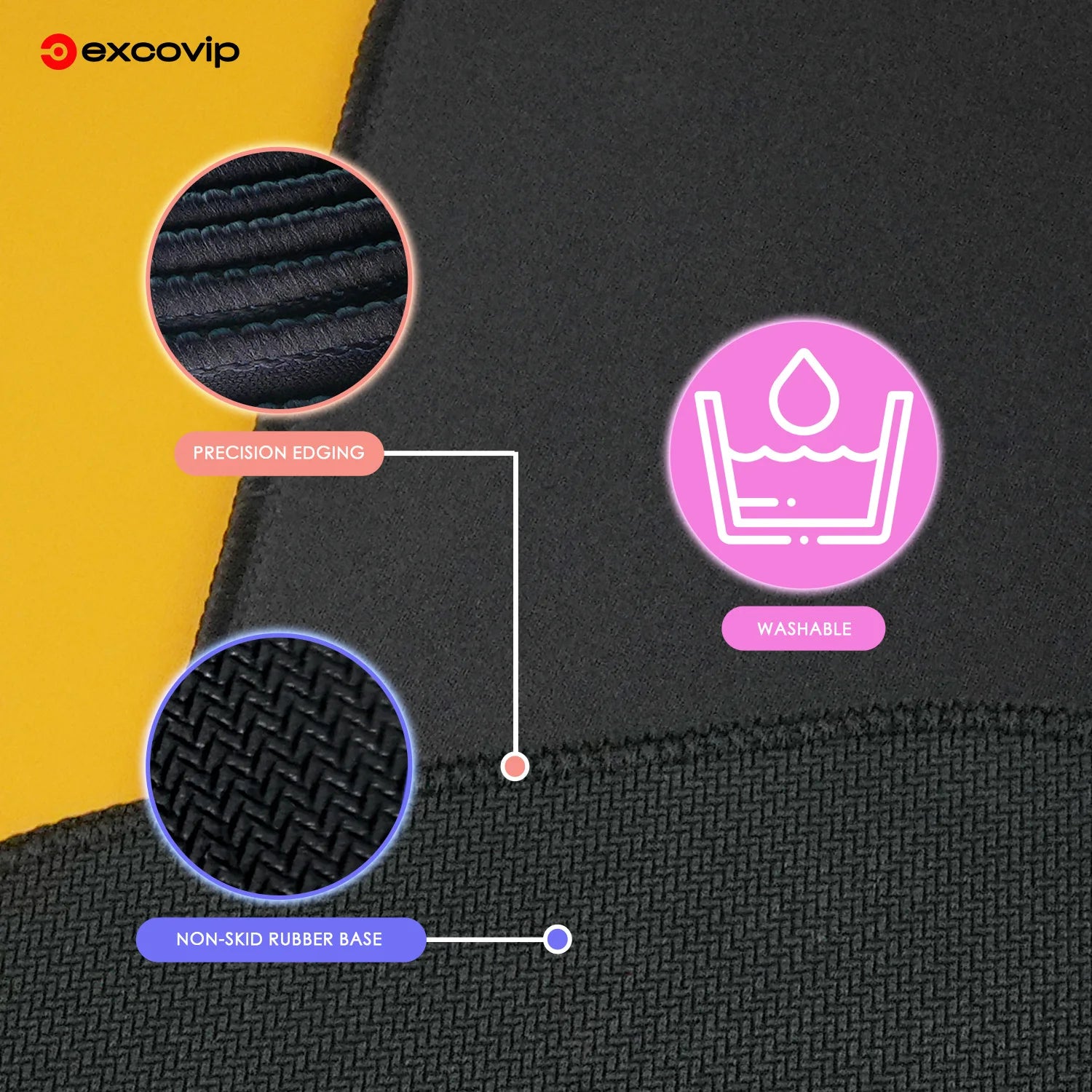 EXCO Mini Mouse Pad Office Mousepad Small with Stitched Edge Non-Slip Rubber Base for Home Laptop Computer Desk Gaming