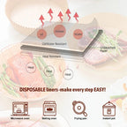 1/100PCS Air Fryer Disposable Paper Square Round Baking Paper Barbecue Plate NonStick Mat Kitchen Oven Oil Absorbing Paper Tool