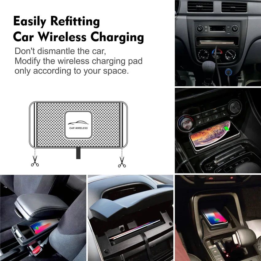 120W Wireless Charger Car Silicone Pad Stand For iPhone 17-12 Xiaomi Samsung Huawei Mobile Phone Fast Car Wireless Charging