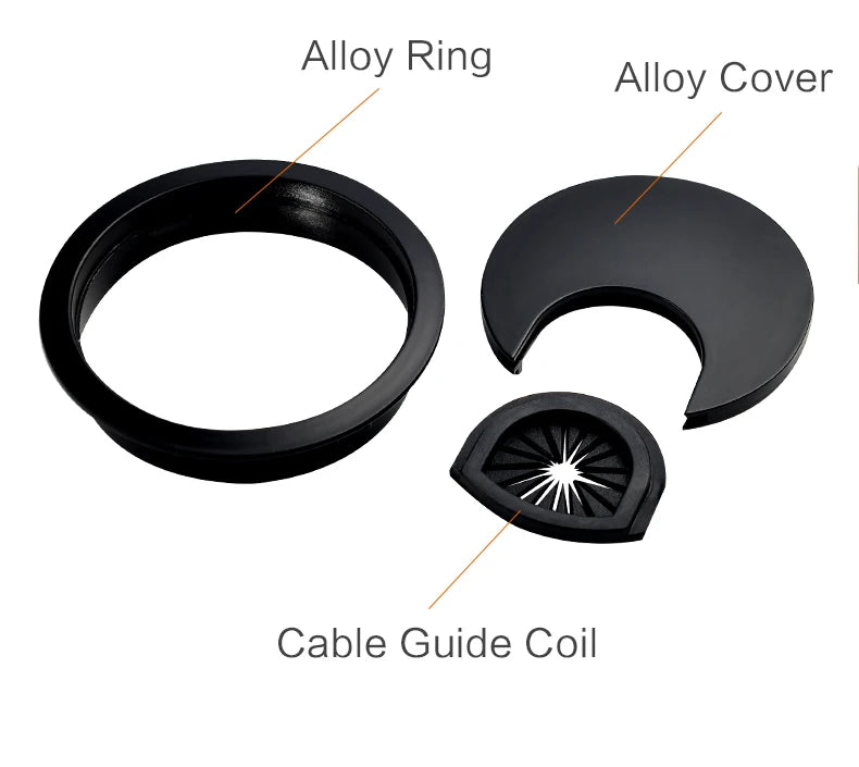 50/53/60mm Office Table Wire Hole Covers Computer Desk round metal decoration box Furniture Hardware Fittings