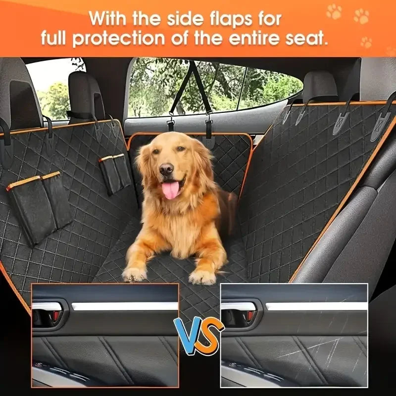 Dog Car Seat Cover for Pets 100% Waterproof Seat Cover Hammock Scratch Proof Nonslip Durable Soft Back Seat Cover for Cars Truck Imagen secundaria del producto