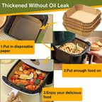 1/100PCS Air Fryer Disposable Paper Square Round Baking Paper Barbecue Plate NonStick Mat Kitchen Oven Oil Absorbing Paper Tool