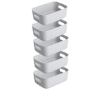 5pcs Stackable Storage Box Set,Rectangular Plastic Organizer Containers,Durable, Reusable,for Kitchen,Bathroom,Dorm Essentials