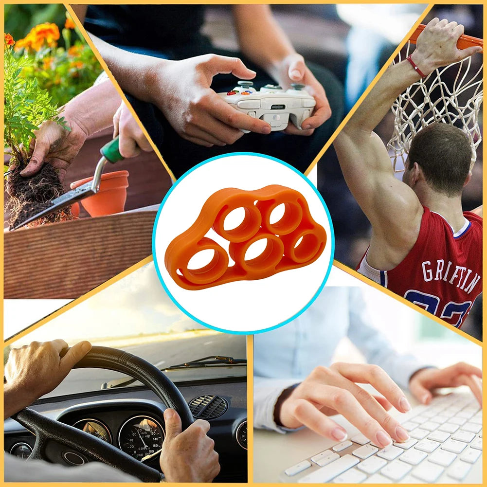 5 Finger Finger Strength Grip Band Mini Silicone Hand Exerciser Gripper Muscle Building Injury Recovery for Gym Fitness Training
