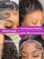 Burmese Raw 250% Density 30 inch 13x6 HD Lace Front Human Hair Wigs Deep Wave 13x4 Frontal Wigs Women Curly Glueless Closure Wig