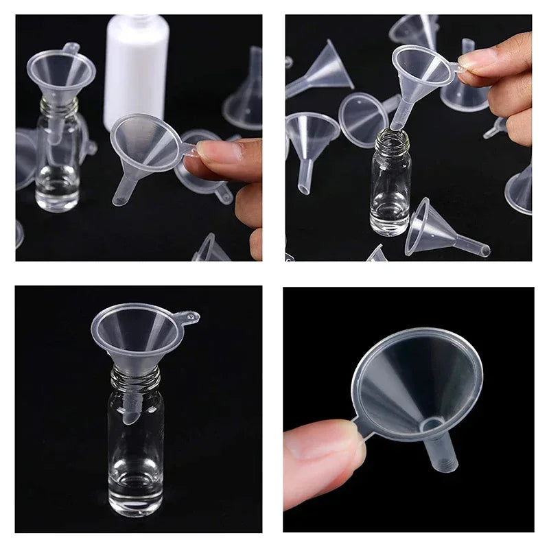 100pcs/lot Plastic Small Funnels For Perfume Mini Liquid Oil Funnels Kitchen Gadget Empty Bottle Packing Tools Image secondaire du produit