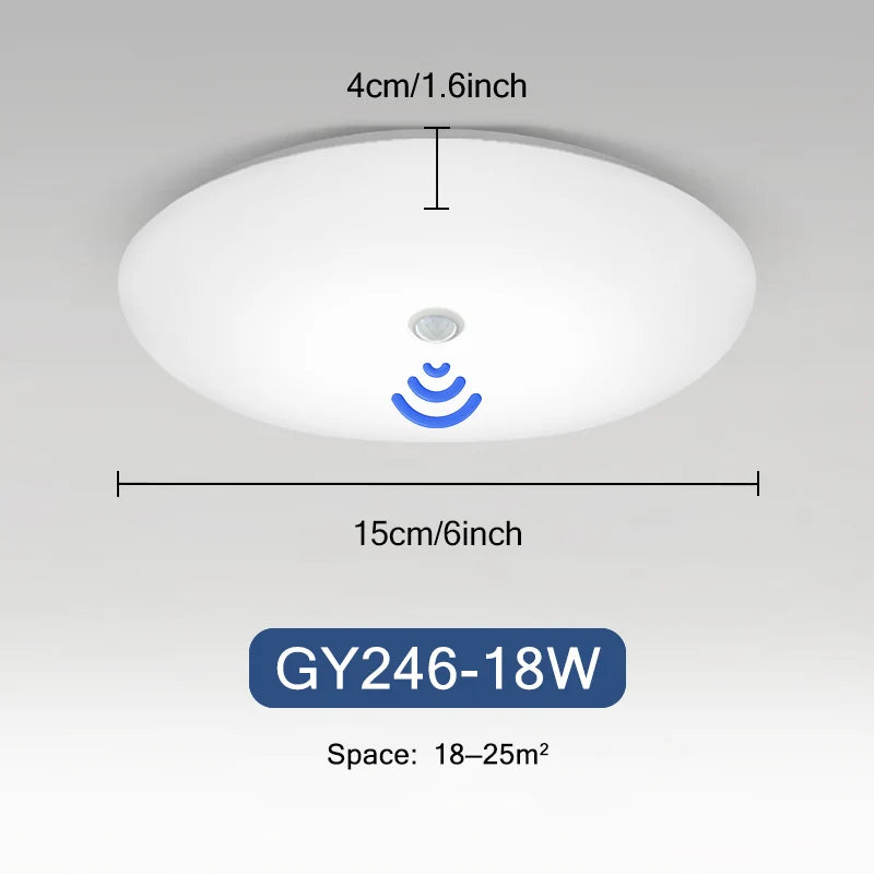 LED Ceiling Light Auto PIR Motion Sensor Smart Home Lighting 13W 18W 24W 36W  Radar Ceiling Lamp For Indoor Bedroom Room Hallway