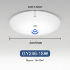 LED Ceiling Light Auto PIR Motion Sensor Smart Home Lighting 13W 18W 24W 36W  Radar Ceiling Lamp For Indoor Bedroom Room Hallway