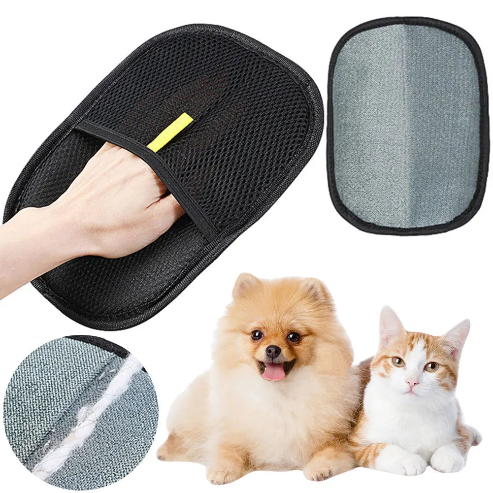 Pet Grooming Gloves Hair Remover Brush Pet Hair Remover Gloves for Dog Cat Rabbit with Long/Short/Curly Hair Imagem principal do produto