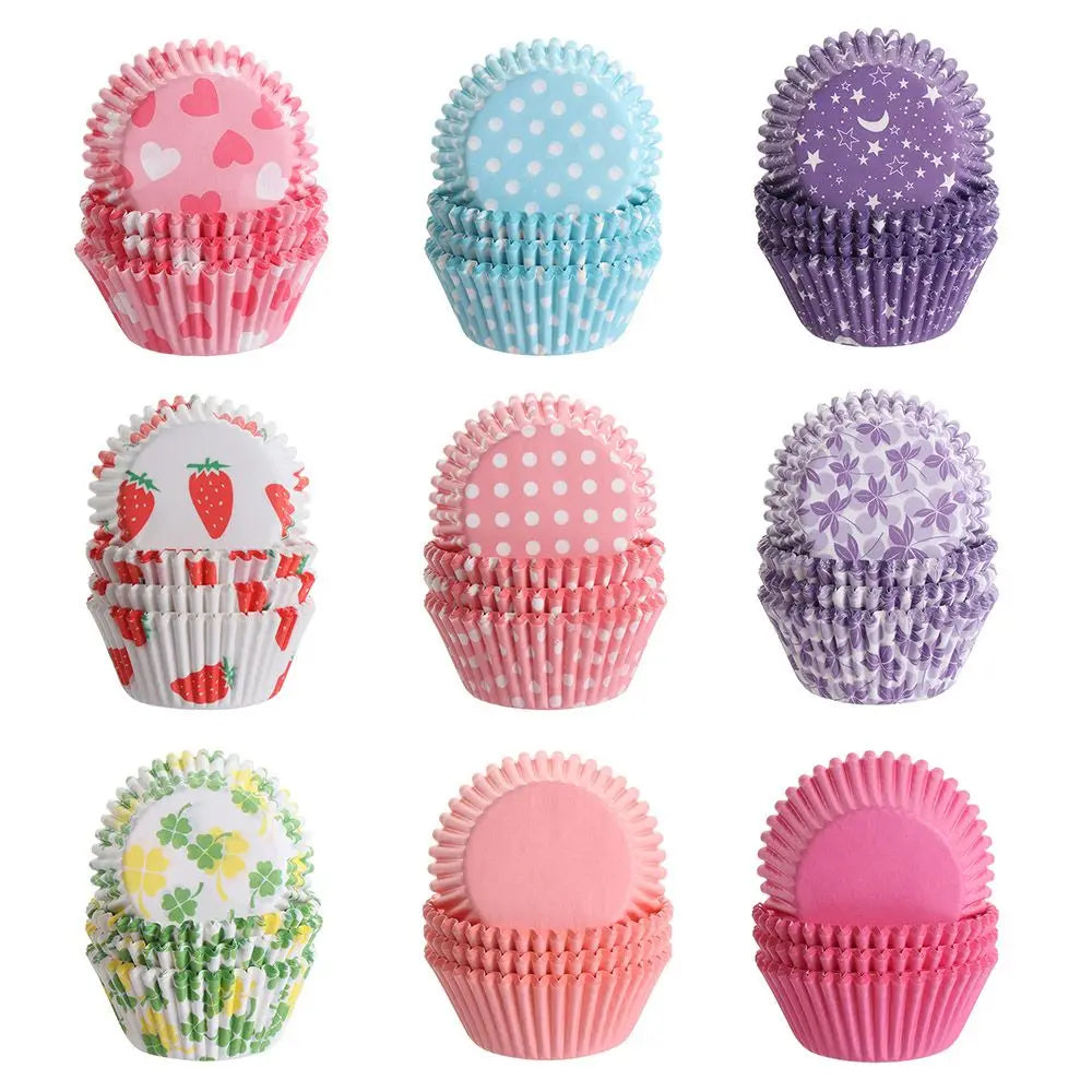 100PCS Cake Cups Paper Cupcake Liner Wrappers Cup Baking Muffin Boxes Cake Liners Cake Decorating Pastry Tools Bakeware Supplies Image principale du produit