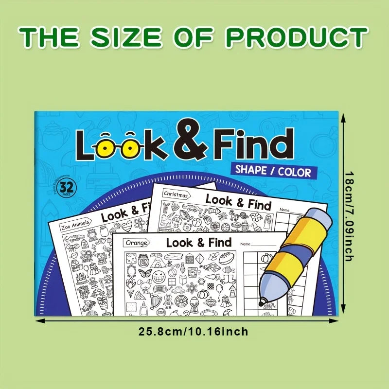 Kids Hidden Object Coloring Book with Find & Color 32 Pages - Interactive Seek & Color Activity Workbook for &, School, Home Secondary image