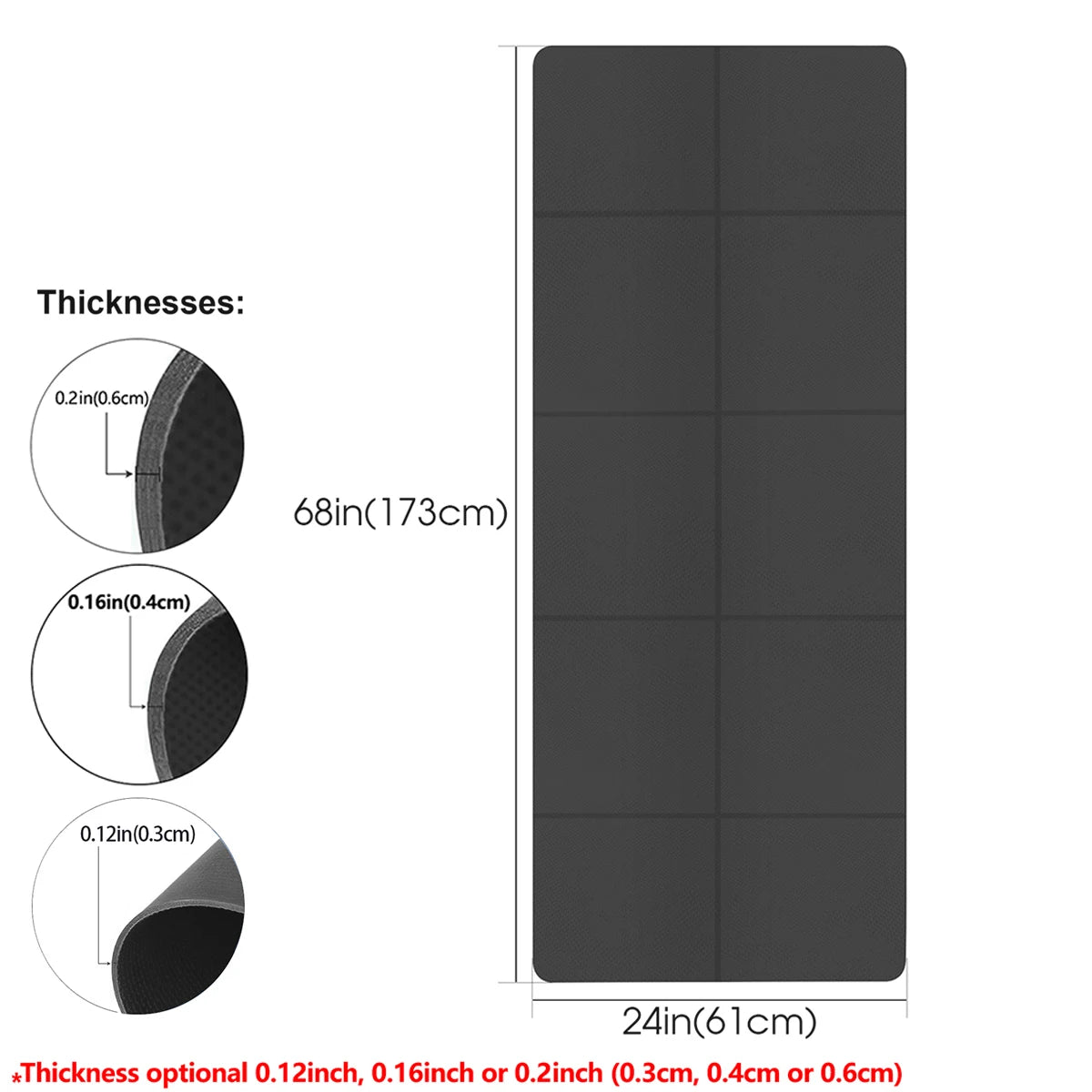 Foldable Yoga Mat Eco Friendly EVA Folding Travel Fitness Exercise Mat 3mm/4mm/6mm Thicknesses for Yoga Pilates & Floor Workouts Secondary image